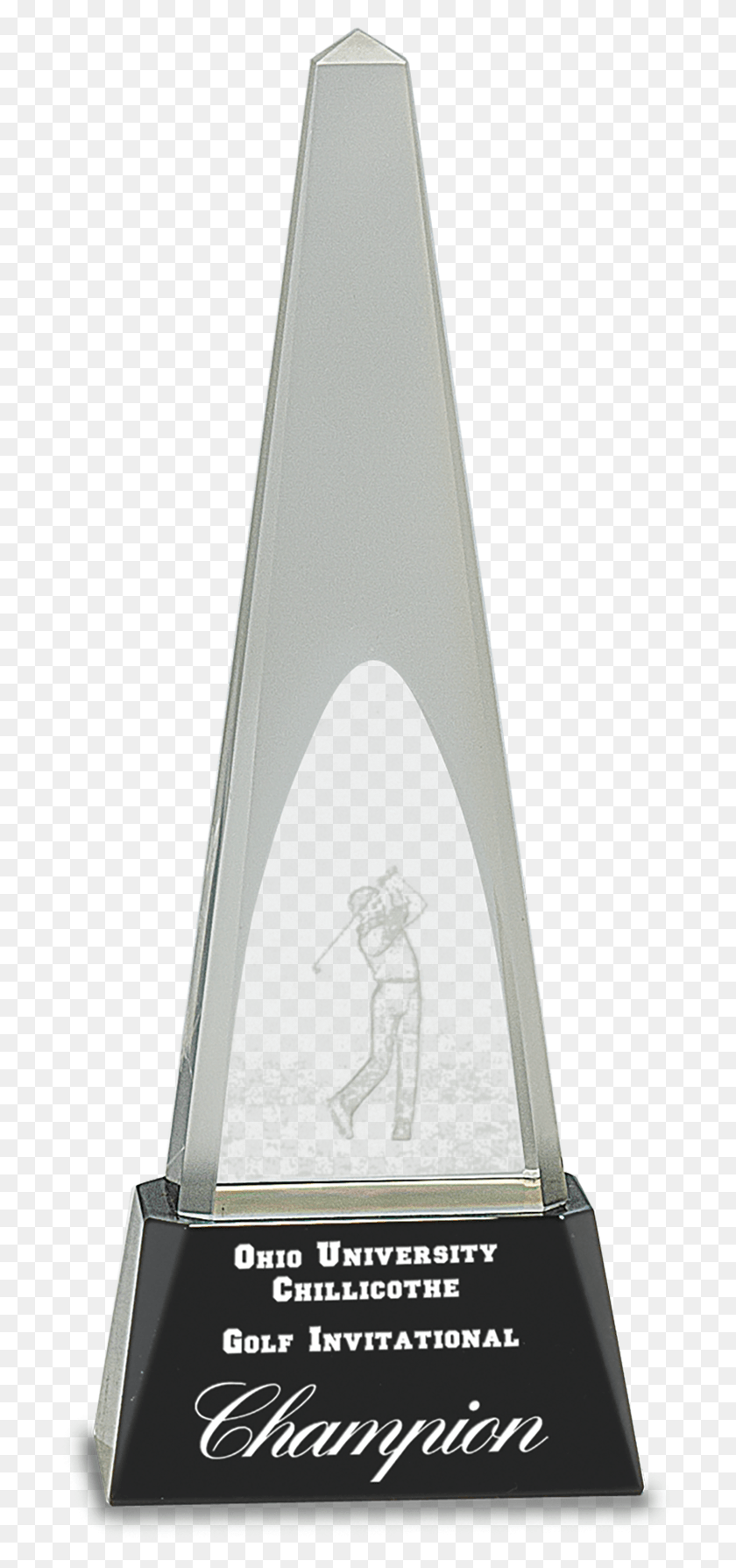 710x1729 Crystal Obelisk With 3d Golfer Trophy, Monument, Architecture, Building HD PNG Download