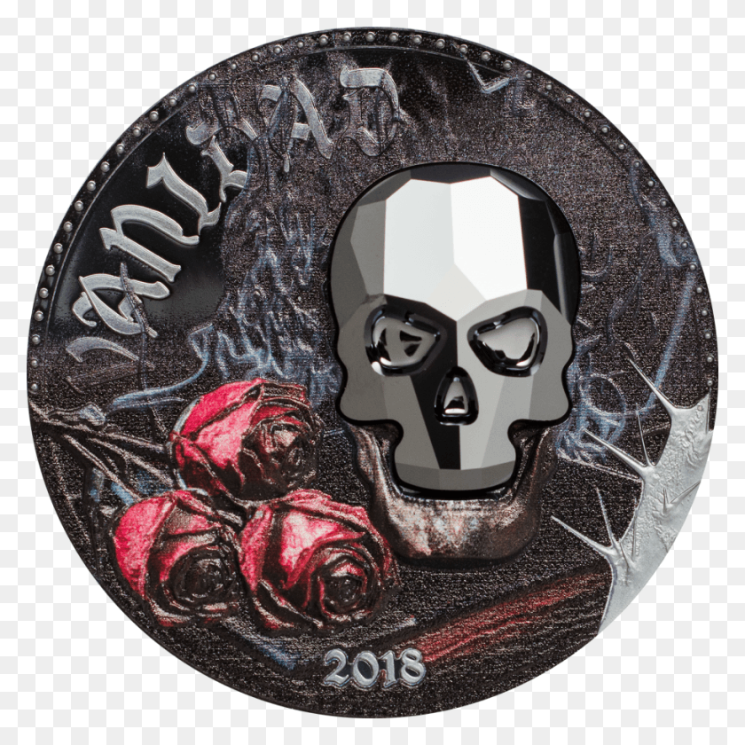 910x910 Crystal Skull Vanity Guinea 1000 Francos Crystal Skull 2018, Moneda, Dinero, Logo Hd Png
