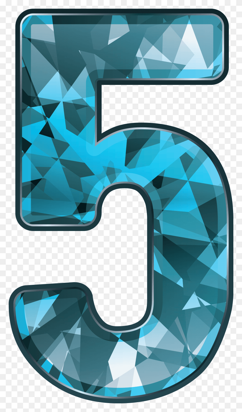 4033x7096 Crystal Vector Blue Five Clipart, Text, Alphabet, Number HD PNG Download