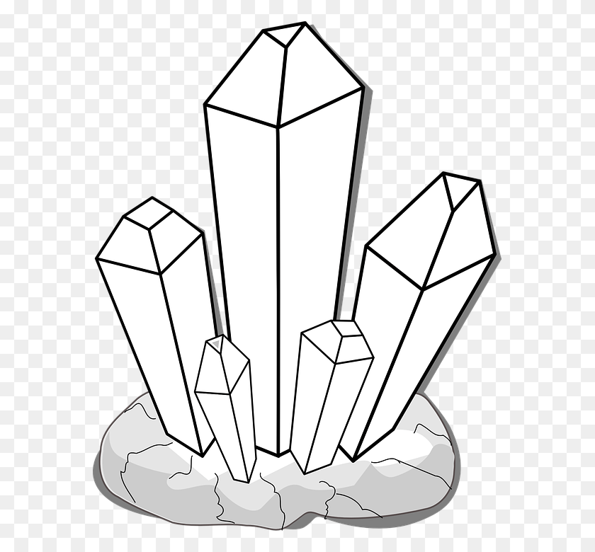 577x720 Crystals Clipart Black And White Clip Art HD PNG Download