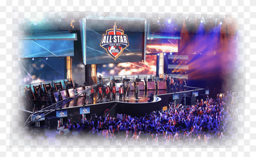 1036x609 Csgo Team Benelux All Star Paris 2014 League Of Legends, Person, Crowd, Interior Design HD PNG Download