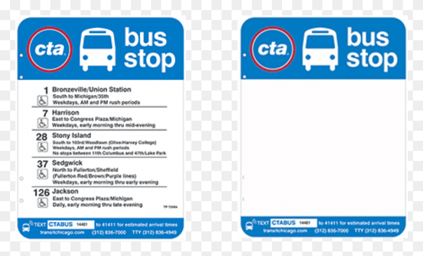1323x763 Cta Bus Sign Variant Vs Stripped Reference Image Right Sign, Text, Menu, Advertisement HD PNG Download