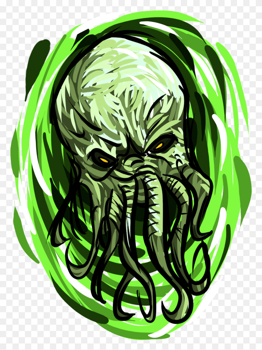 1093x1487 Cthulhu Illustration, Graphics, Plant HD PNG Download