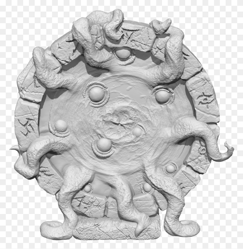 1278x1314 Cthulu Portal Cthulu Totem Carving, Statue, Sculpture HD PNG Download