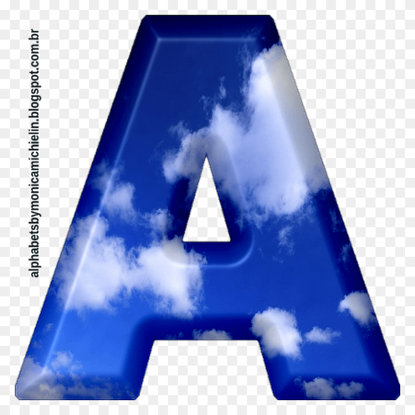 800x800 Cu Azul Com Nuvens Alfabeto Letras Do Alfabeto Com Otema De Nuvem, Треугольник, Мобильный Телефон, Телефон Png Скачать