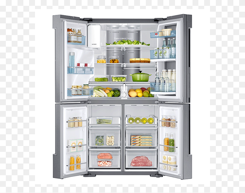 Cu Ft Counter Depth 4 Door Flex Food Showcase Samsung 4 Door Refrigerator, Appliance HD PNG Download