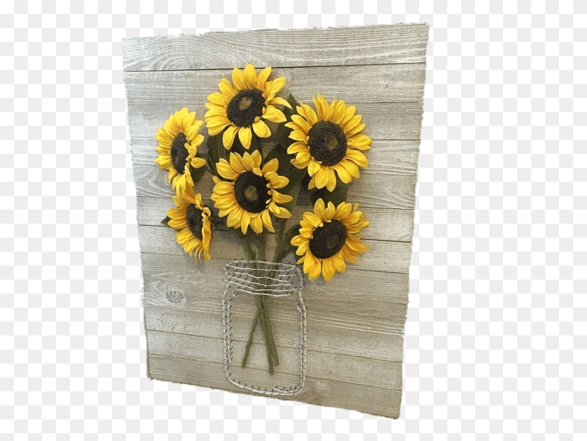 498x571 Cuadro Tumblr Random Aesthetic Girasoles Sunflower Wall Decor, Plant, Flower, Blossom HD PNG Download