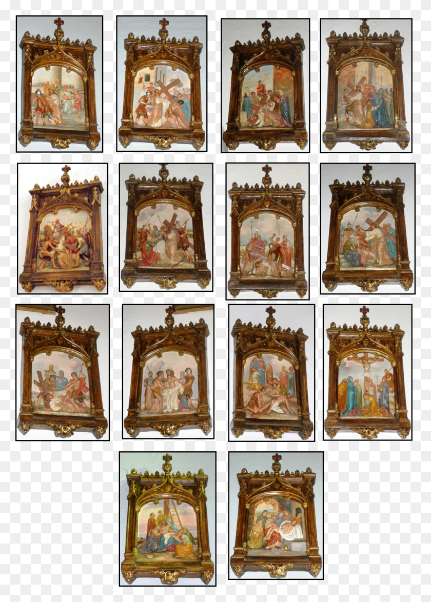 1025x1465 Cuadros Del Via Crucis Collection, Architecture, Building, Altar Hd Png