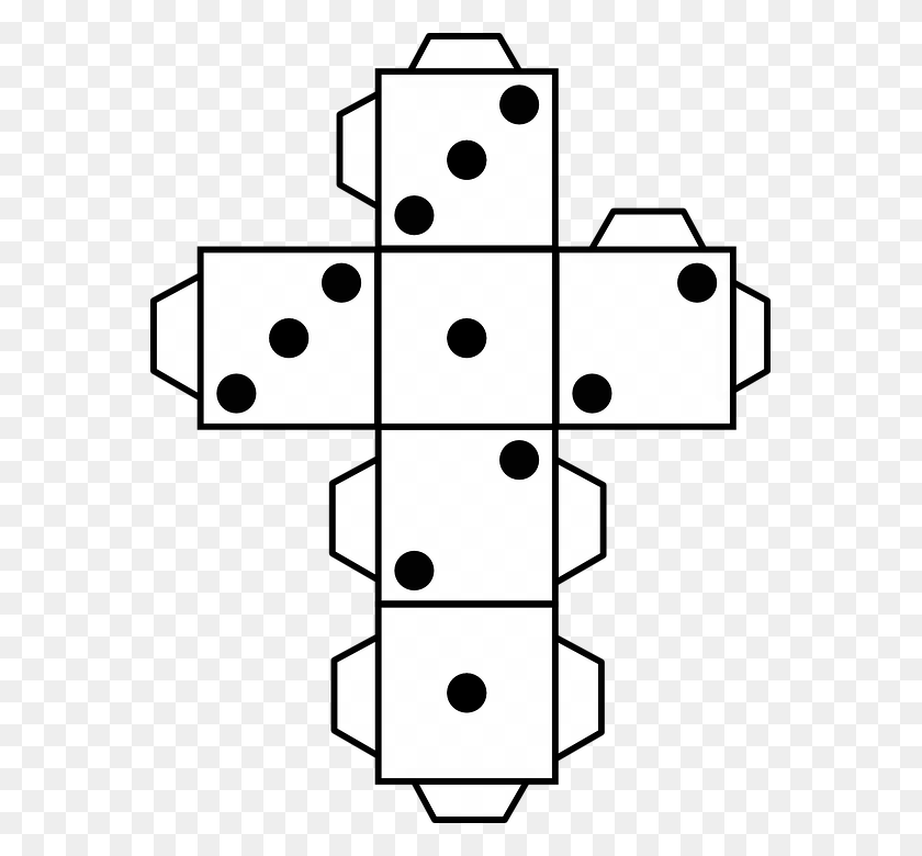565x720 Cube Dice Handicrafts Dots Counting Net Of A Dice, Domino, Game HD PNG Download