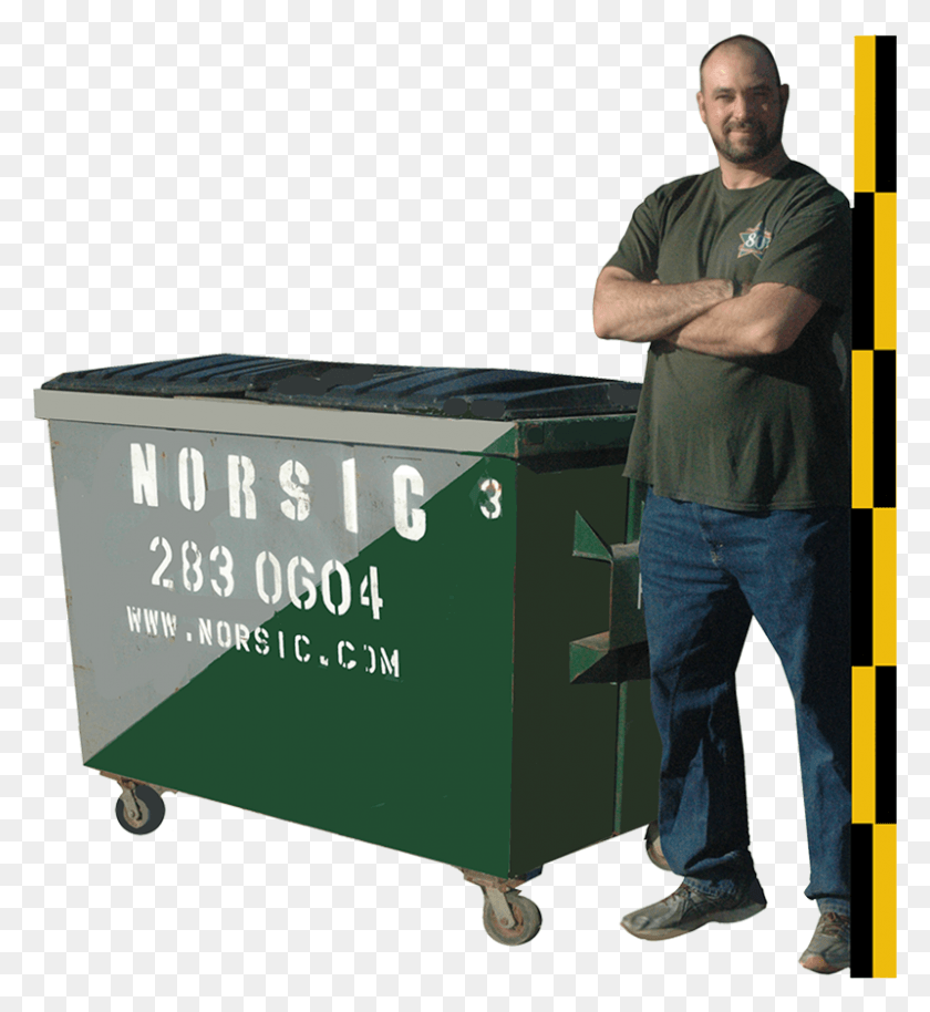 800x876 Cubic Yard Front Load Dumpster 1.5 Cy Dumpster, Person, Human, Shoe HD PNG Download