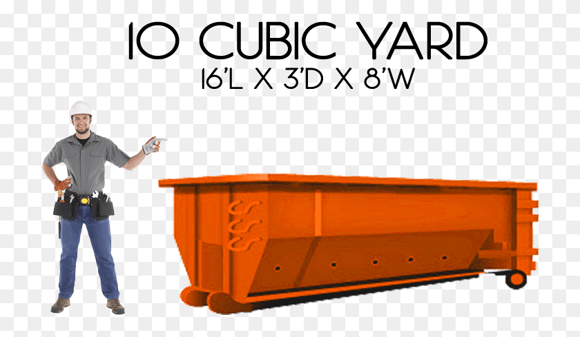 725x429 Cubic Yard Roll Off Dumpsters Figurine, Person, Human, Vehicle HD PNG Download