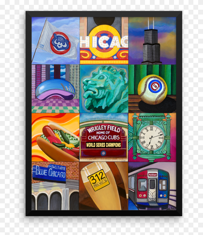 711x911 Cubs Win Print On Paper Or Frame Carla Bank Flyer, Poster, Advertisement, Clock Tower HD PNG Download