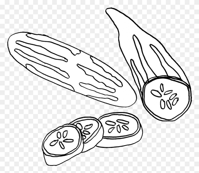 815x699 Cucumber Cliparts Coloring Pages Images Cucumber Coloring Cucumber Black And White, Plant, Vegetable, Food HD PNG Download