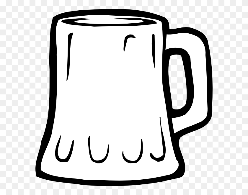 600x601 Cup Clipart Black And White Beer Glass Clipart Black And White, Coffee Cup, Stein, Jug HD PNG Download
