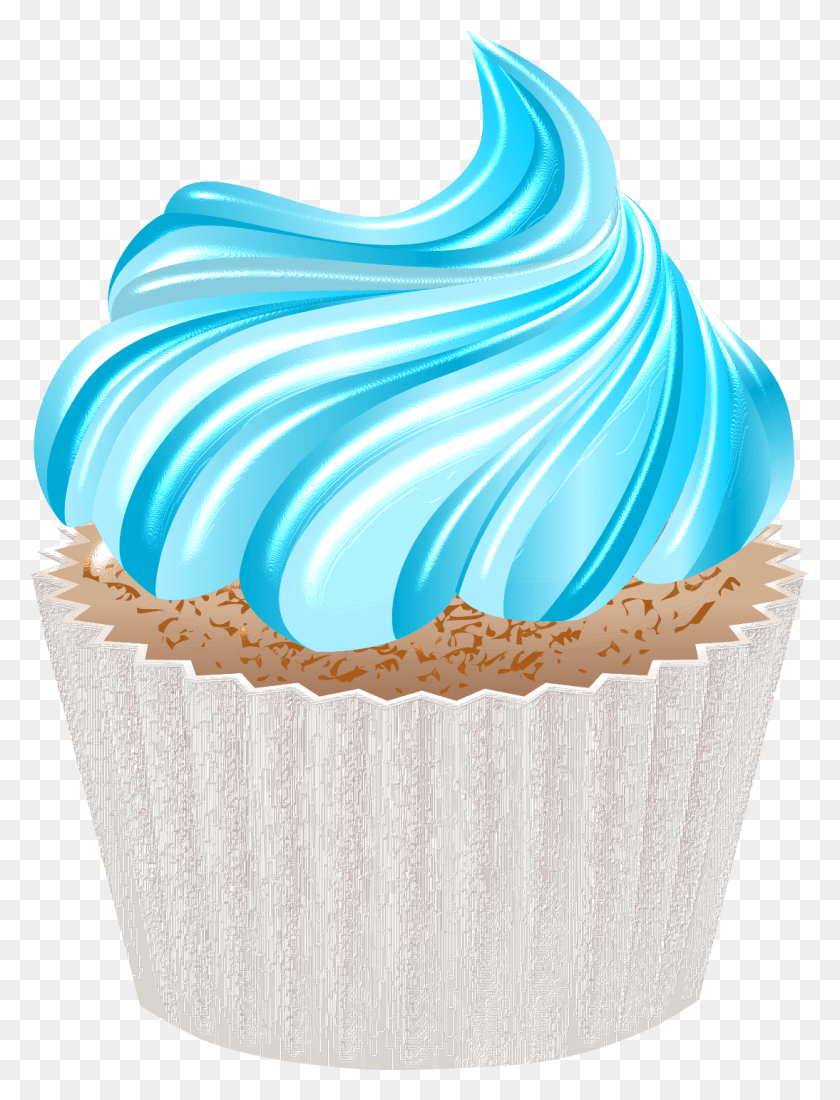 1094x1460 Cupcake Blue Cupcakes Clipart, Cream, Dessert, Food HD PNG Download