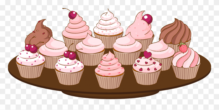 1351x626 Cupcake Clipart Border Clipart Baking Contest Certificate Template, Cream, Cake, Dessert HD PNG Download