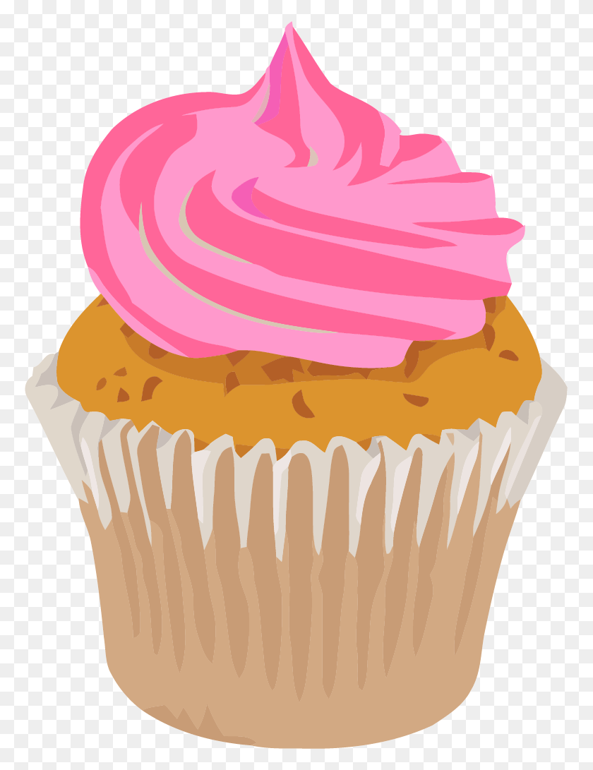 769x1031 Cupcake Clipart Free Realistic Cupcake Clipart Pink Cupcake Clip Art, Cream, Cake, Dessert HD PNG Download
