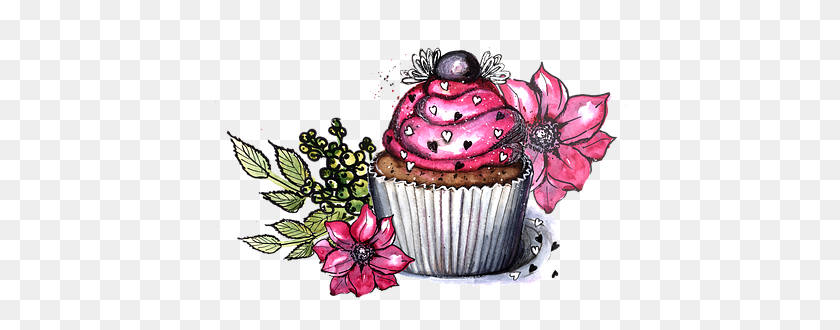 414x270 Cupcake Figure Delicious Bakery Baking Cream, Cake, Dessert, Food HD PNG Download