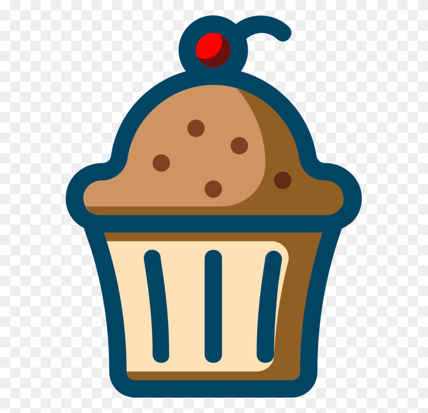 581x749 Cupcake Frosting Amp Icing Bakery Computer Icons Vector Line Art Blueberry Muffin, Cookie, Food, Biscuit HD PNG Download