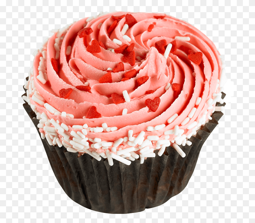 700x675 Cupcake Pink Valentine Cupcakes, Crema, Pastel, Postre Hd Png
