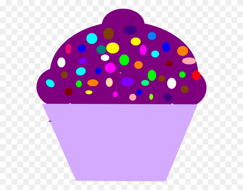 588x598 Cupcake Purple Clip Art At Clker Violet Things Clip Art, Cream, Cake, Dessert HD PNG Download