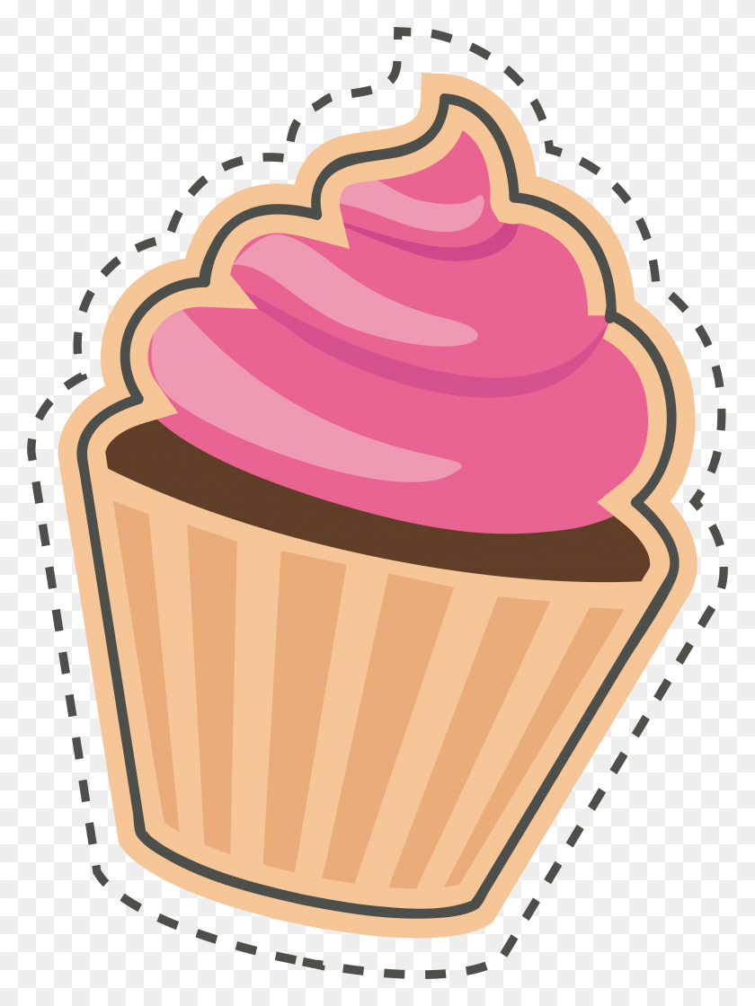 3290x4473 Cupcake Sticker, Cream, Cake, Dessert HD PNG Download