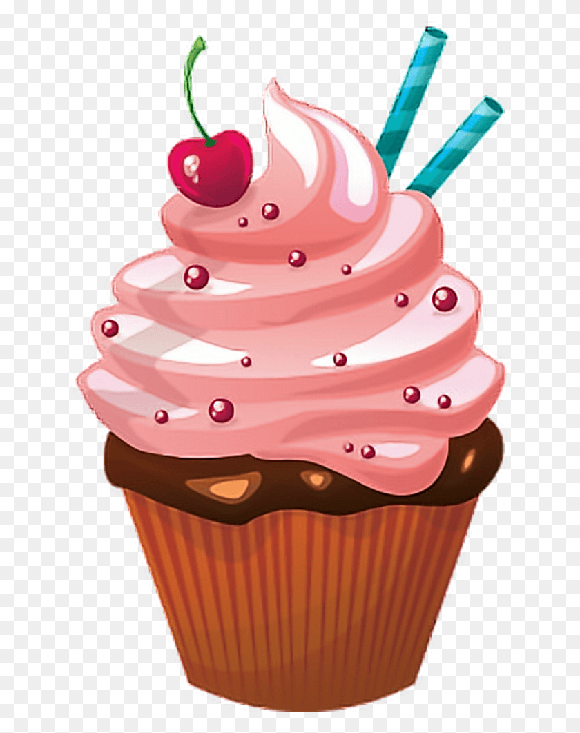 644x1002 Cupcake Sticker Cartoon Cupcake Transparent Background, Cream, Cake, Dessert HD PNG Download