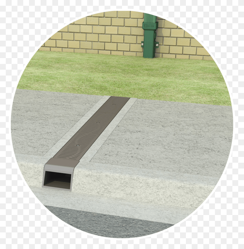 1074x1098 Curb Opening Casting Downspout To Trench Drain, Grass, Plant, Machine Descargar Hd Png