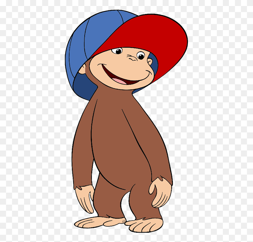 411x744 Curious George Clip Art Curious George In Hat, Clothing, Apparel, Face HD PNG Download