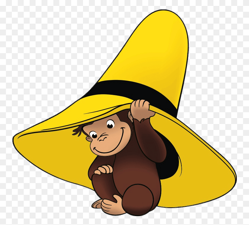 758x702 Jorge El Curioso Jorge El Curioso Con Sombrero Amarillo, Ropa, Vestimenta, Sombrero Hd Png