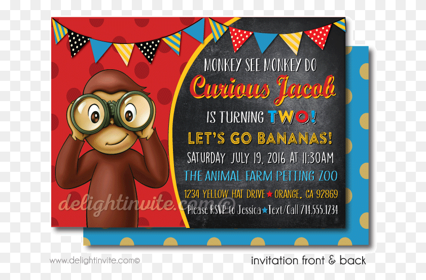 647x494 Curious George Printable Birthday Invitation Curious George Printable Invitation, Advertisement, Poster, Flyer HD PNG Download