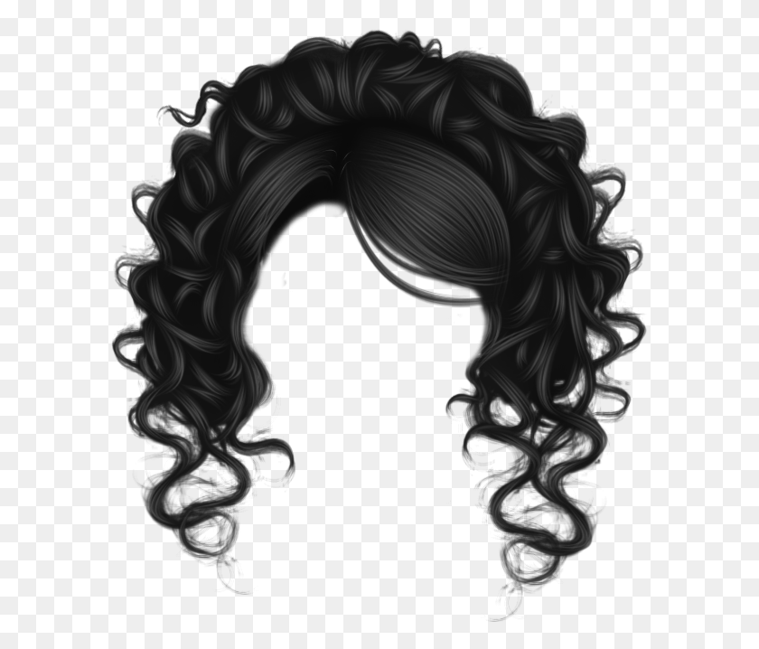 597x658 Curl Clipart Background Black Hair Transparent Background, Hair HD PNG Download