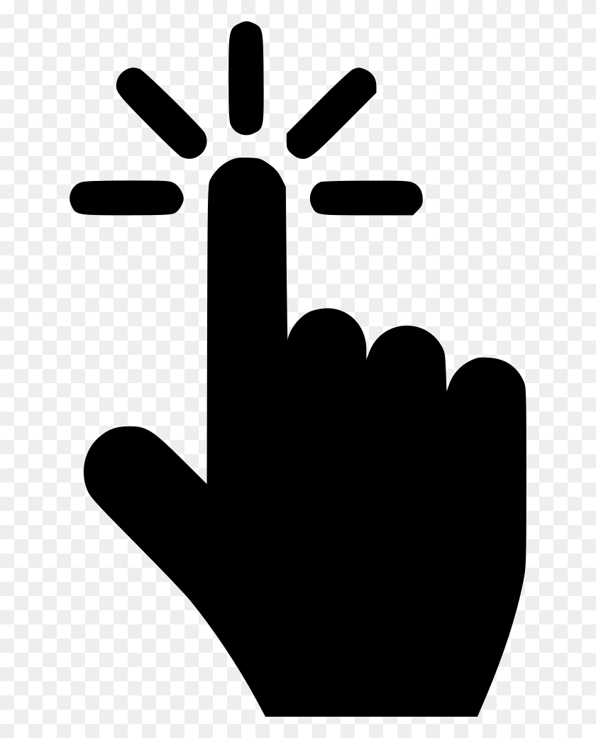 644x980 Cursor Press Button Index Finger Pointer Point Click Icon, Stencil, Text HD PNG Download