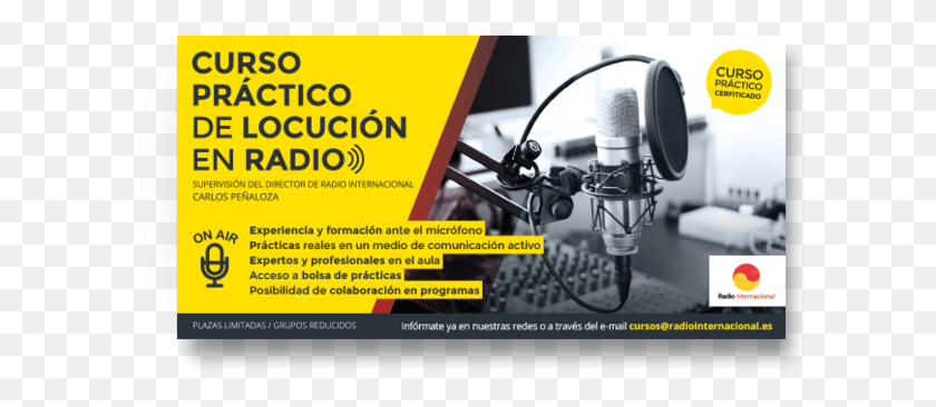 610x306 Descargar Png Cursos De Locucin En Radio 3 Flyer, Poster, Advertisement, Paper Hd Png