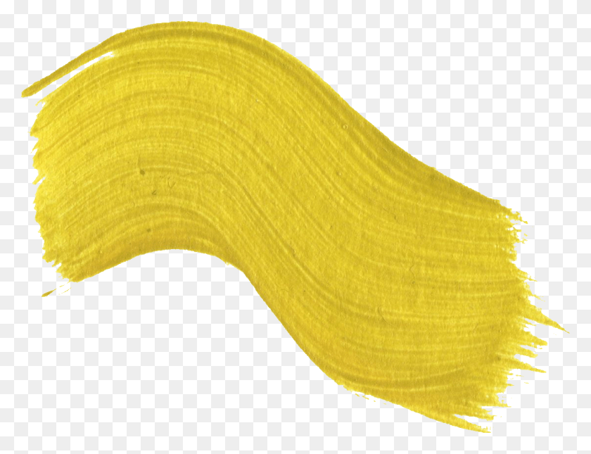 1114x836 Curved Brush Stroke Ocher Paint Brush Stroke Yellow, Plant, Fruit, Food HD PNG Download