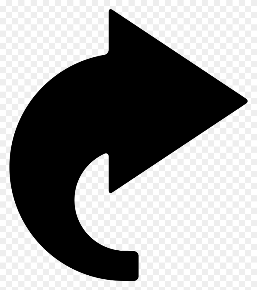 Curved Right Black Arrow Comments Curved Directional Arrows Top View