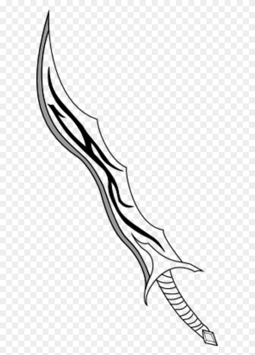 600x1107 Curved Sword Or Dagger Vector Clip Art Hkc0xd Curved Sword Drawing, Electronics, Plant, Mouse HD PNG Download