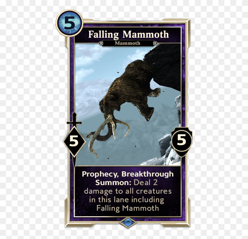 478x751 Custom Card Falling Mammoth Bonewalker Elder Scrolls Legends, Poster, Advertisement, Eagle HD PNG Download