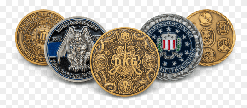886x351 Custom Challenge Coins Command Coin, Money, Wristwatch, Clock Tower HD PNG Download