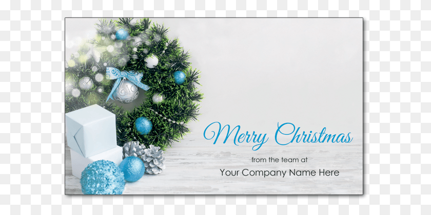 595x360 Custom Christmas Wreath Wreath Christmas With Blue And Silver Decorations, Tree, Plant, Ornament HD PNG Download