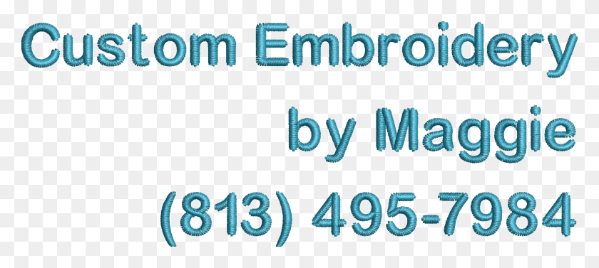 1855x754 Custom Embroidery By Maggie Business Logo Electric Blue, Text, Alphabet, Number HD PNG Download