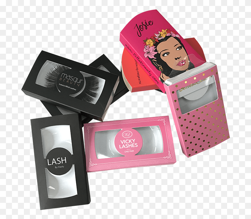 701x674 Custom Eyelash Box Eyelash Paper Packaging Box Eye Shadow, Text, Label, Cassette HD PNG Download