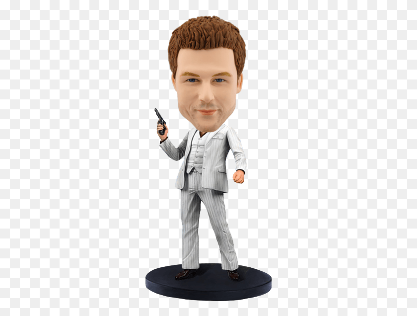 257x576 Custom Hitman Bobble Head Scarface, Person, Human, Suit HD PNG Download