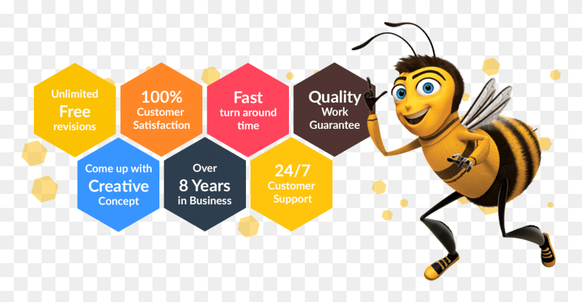 1193x576 Пользовательские Пакеты Дизайна Логотипа Бесплатное Предложение Логотип, Оса, Пчела, Насекомое Hd Png Скачать