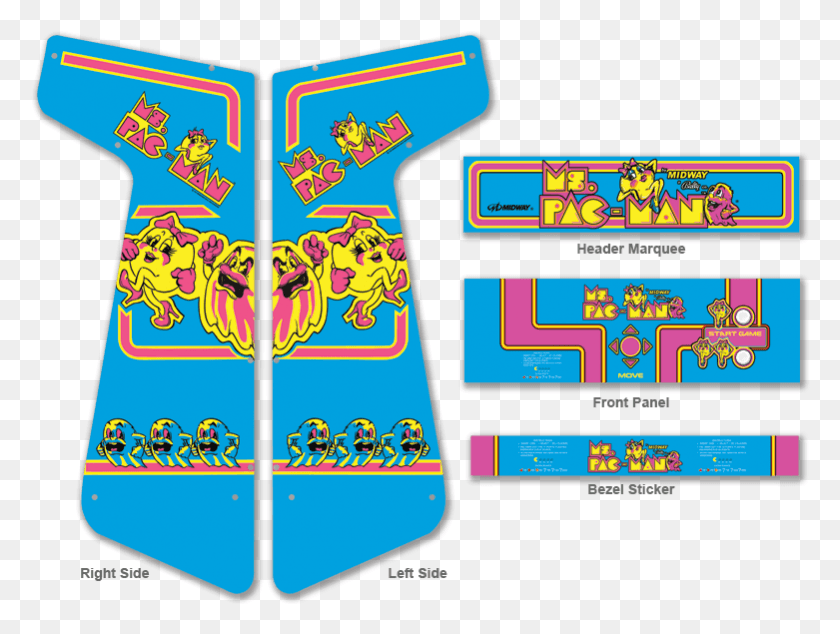 781x575 Пользовательские Ms Pac Man Для Xtension Arcade Ms Pac Man Side Art, Текст, Игровой Автомат Hd Png Скачать