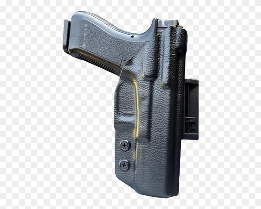 446x611 Descargar Png Funda Owb Personalizada Para La Glock 17 En Cuero Negro P230 Kydex Owb Holster, Cámara, Electrónica, Chaleco Hd Png