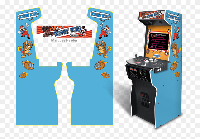 711x527 Custom Permanent Full Size Donkey Kong Inspired Graphics Arcade De Donkey Kong, Arcade Game Machine HD PNG Download