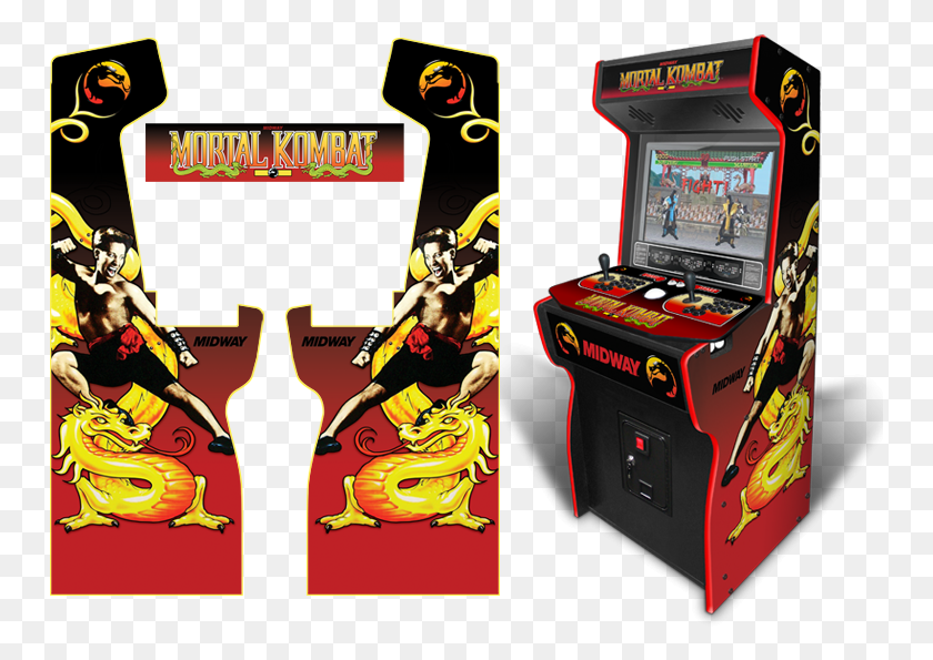 751x535 Custom Permanent Full Size Mortal Kombat Inspired Graphics Arcade Mortal Kombat, Arcade Game Machine, Person, Human HD PNG Download