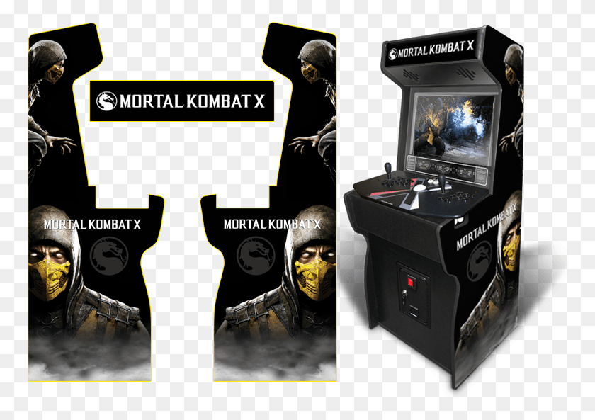 766x533 Custom Permanent Full Size Scorpion Mortal Kombat X Arcade Cabinet Star Wars, Person, Human, Arcade Game Machine HD PNG Download