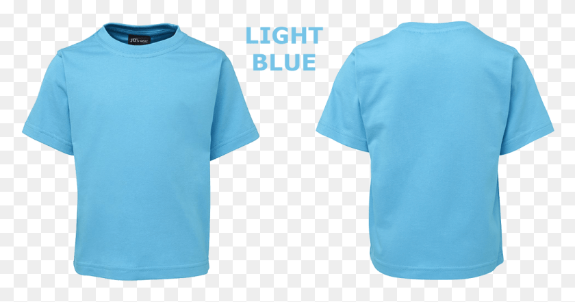 1090x533 Custom Printed Kids T Shirts Light Blue Light Blue T Shirt Front And Back, Clothing, Apparel, Shirt HD PNG Download